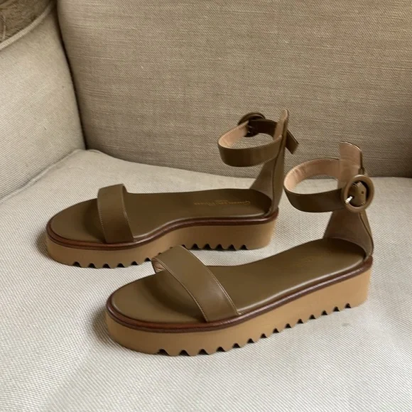 Gianvito Rossi Brown Platform Sandals Ankle Strap Eleanor US 6 36 - Picture 3 of 9